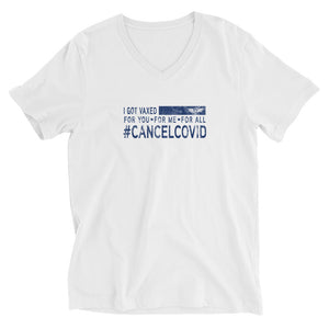 Unisex #CancelCovid Short Sleeve V-Neck T-Shirt