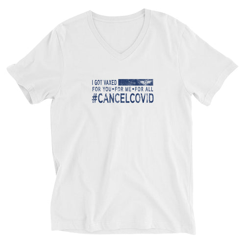 Unisex #CancelCovid Short Sleeve V-Neck T-Shirt